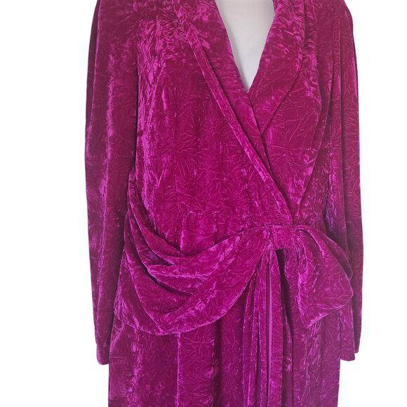 Shoshanna Caroline Mini Dress  Velvet Long Sleeves V Neck Bow Size 6 - Picture 5 of 8